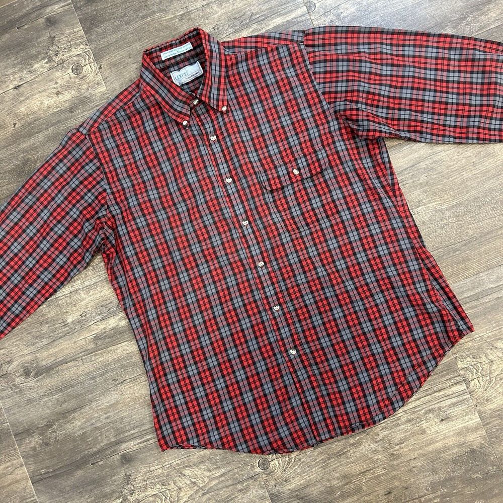 Vintage Levis Colorgraphs Button Down Shirt Men Size Large‎ Plaid 80's (73)